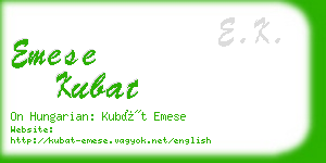 emese kubat business card